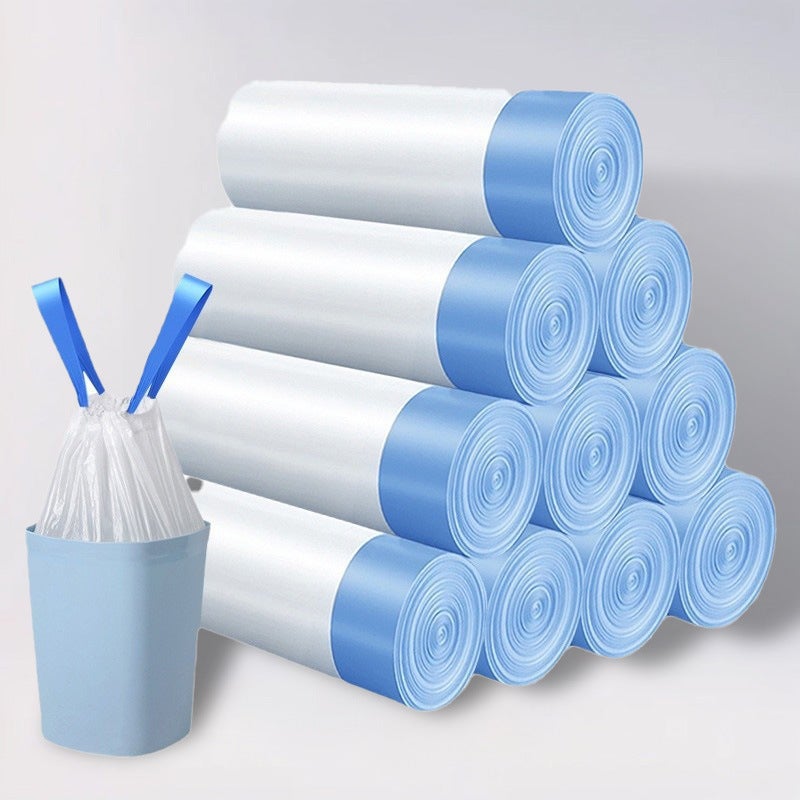 [Quality And Price Selection] Thickened And Enlarged Drawstring Garbage Bags Blue Transparent Color 2 Rolls (50*45Cm) - Image 4